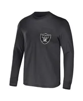 Men's Nfl x Darius Rucker Collection by Fanatics Charcoal Las Vegas Raiders Team Long Sleeve T-shirt