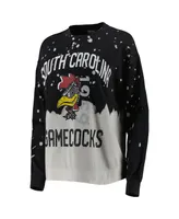 Women's Gameday Couture Black South Carolina Gamecocks Twice As Nice Faded Dip-Dye Pullover Sweatshirt