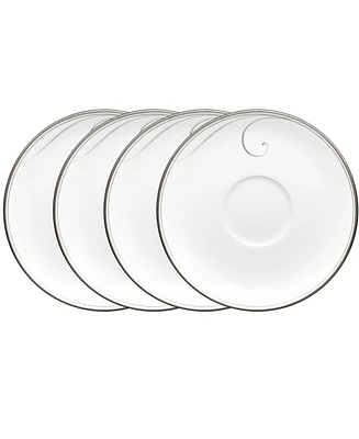 Noritake Platinum Wave Set of 4 Saucers, Service For 4