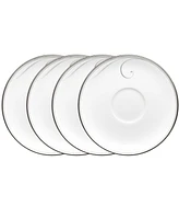 Noritake Platinum Wave Set of 4 Saucers, Service For 4