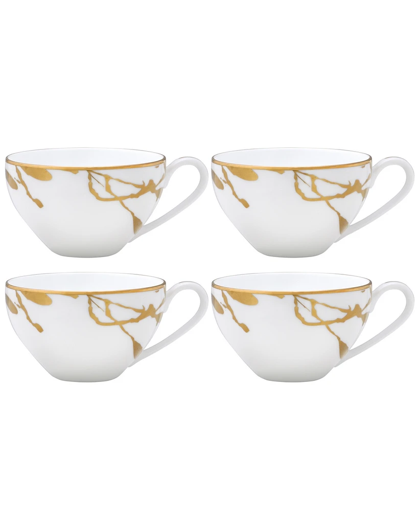 Noritake Raptures Gold Set of 4 Cups, Service For 4 - White Gold