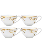 Noritake Raptures Gold Set of 4 Cups, Service For 4 - White Gold