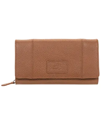 Mancini Women's Pebbled Collection Rfid Secure Mini Clutch Wallet