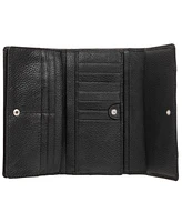 Mancini Women's Pebbled Collection Rfid Secure Trifold Wing Wallet