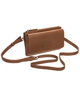 Mancini Women's Pebbled Collection Rfid Secure Crossbody Wallet