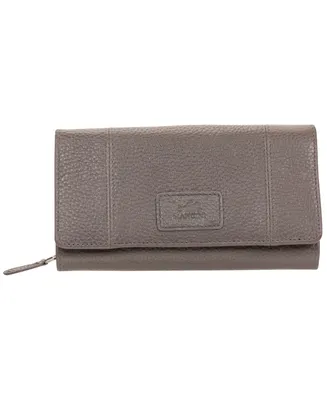 Mancini Women's Pebbled Collection Rfid Secure Mini Clutch Wallet