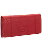 Mancini Women's Pebbled Collection Rfid Secure Trifold Wallet