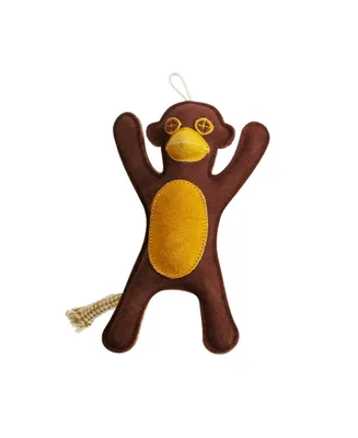 JoJo Modern Pets Sustainable Natural Leather Monkey Chew Toy for Dogs