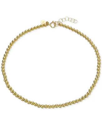 Zoe Lev Polished 3mm Bead Ankle Bracelet in 14k Gold