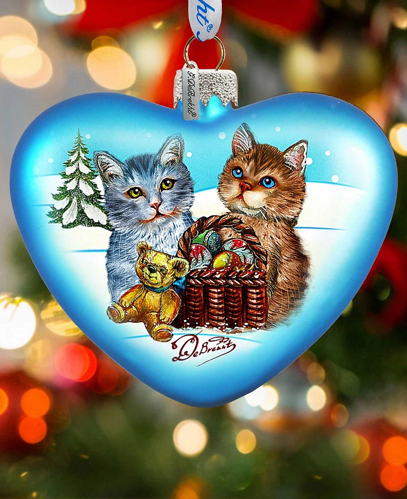 G.DeBrekht Kitty Cats Love Heart Holiday Ornament