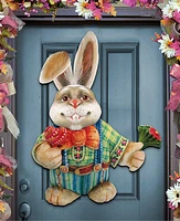 Designocracy Father Bunny Holiday Door Decor