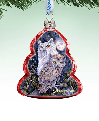 Designocracy Night Watch Owls Mercury Holiday Ornament