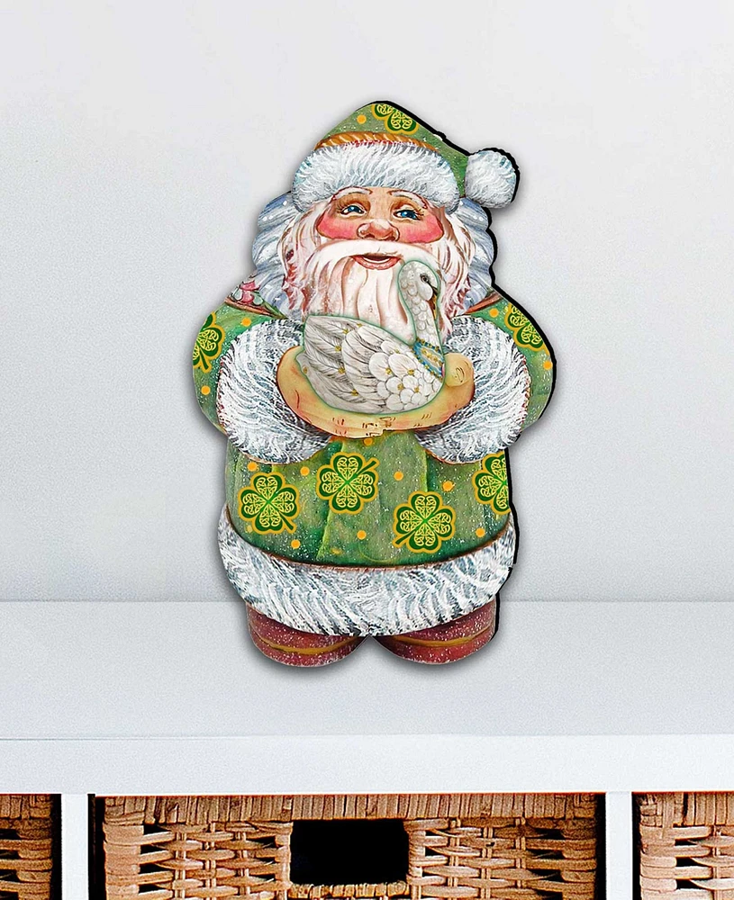 Designocracy Celtic Santa Wooden Decor