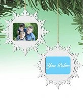 Designocracy Snowflake Christmas Picture Frame Ornaments, Set of 2