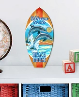 Designocracy Dolphins Surf Block Decor