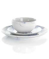 Elama Marble Clara 16 Pc. Stoneware Dinnerware Set, Service for 4