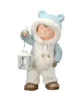 National Tree Company 17" Boy in Snowsuit Candleholder Figurine