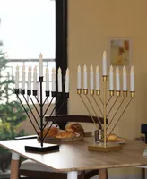 9 Branch Electric Chabad Judaic Chanukah Menorah with Led Candle Design Candlestick