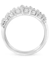 Effy Diamond Baguette & Round Horizontal Cluster Ring (3/4 ct. t.w.) in 14k White Gold
