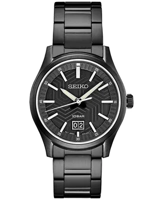 Seiko Men's Essentials Black Ion Finished Stainless Steel Bracelet Watch 40mm