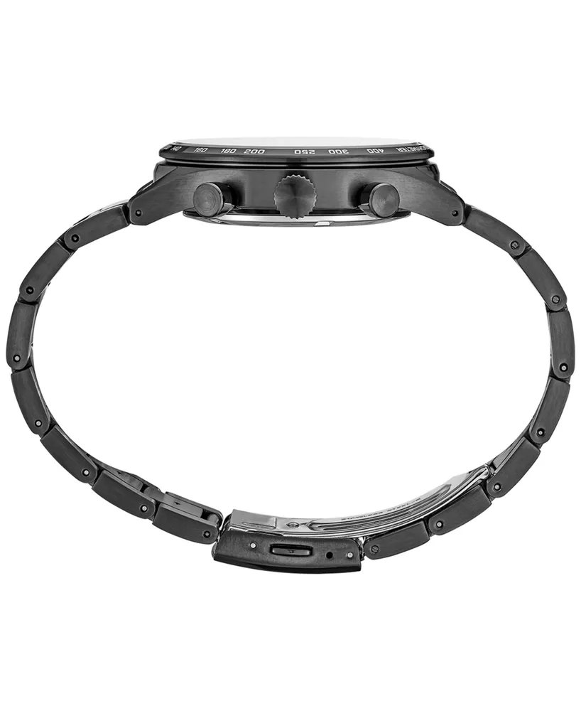 Seiko Men's Chronograph Essentials Black Ion Finish Stainless Steel Bracelet Watch 43mm