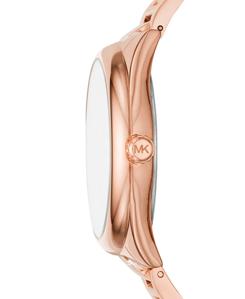Michael Kors Women's Janelle Three-Hand Rose Gold-Tone Stainless Steel Bracelet Watch 42mm - Rose Gold