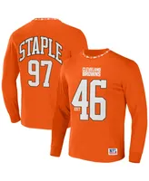 Men's Nfl X Staple Orange Cleveland Browns Core Long Sleeve Jersey Style T-shirt