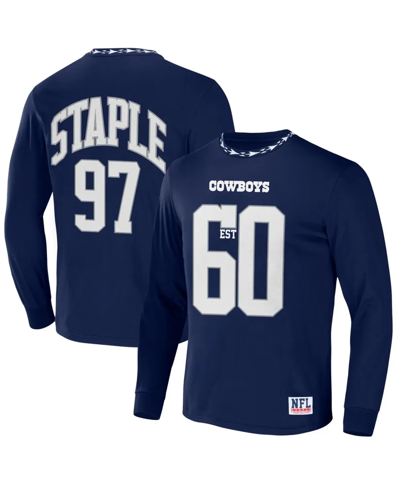 Men's Nfl X Staple Navy Dallas Cowboys Core Long Sleeve Jersey Style T-shirt