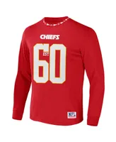 Men's Nfl X Staple Red Kansas City Chiefs Core Long Sleeve Jersey Style T-shirt