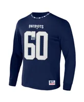 Men's Nfl X Staple Navy New England Patriots Core Long Sleeve Jersey Style T-shirt