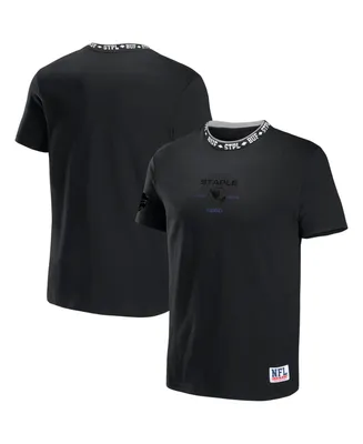 Men's Nfl X Staple Black Buffalo Bills Embroidered Fundementals Globe Short Sleeve T-shirt