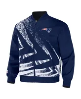 Men's Nfl X Staple Navy New England Patriots Embroidered Reversable Nylon Jacket