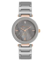 Anne Klein Women's Three-Hand Quartz Taupe Ceramic Link Bracelet Watch, 33mm - Rose Gold