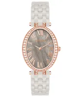 Anne Klein Women's Three-Hand Quartz Taupe Ceramic Bracelet Watch, 27mm - Rose Gold