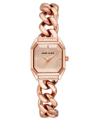 Anne Klein Women's Three-Hand Quartz Rose Gold-Tone Alloy Chain Bracelet Watch, 23mm - Rose Gold