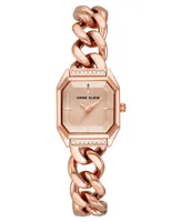 Anne Klein Women's Three-Hand Quartz Rose Gold-Tone Alloy Chain Bracelet Watch, 23mm - Rose Gold