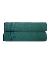 Brooks Brothers Contrast Frame 2 Piece Turkish Cotton Bath Sheet Set