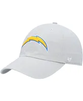 Men's '47 Gray Los Angeles Chargers Clean Up Adjustable Hat