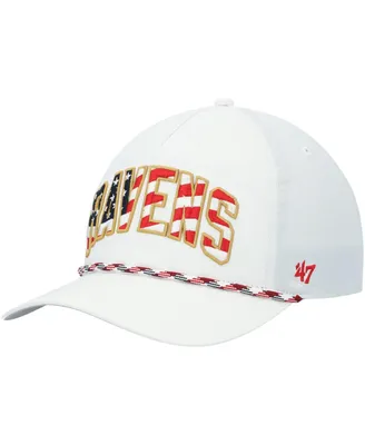 Men's '47 White Baltimore Ravens Hitch Stars and Stripes Trucker Adjustable Hat