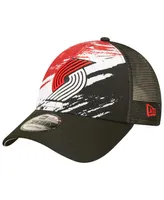 Men's New Era Black Portland Trail Blazers Marble 9FORTY Trucker Snapback Hat