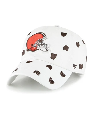 Women's '47 Brand Cleveland Browns Confetti Clean Up Logo Adjustable Hat