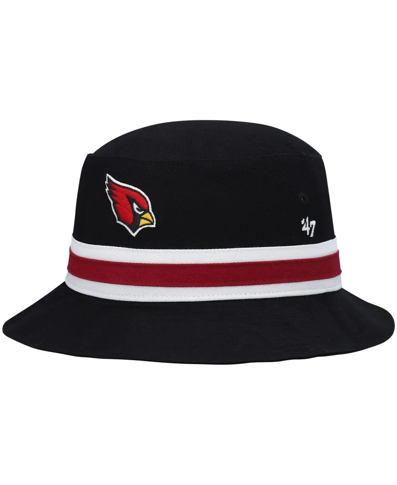 Men's '47 Brand Black Arizona Cardinals Striped Bucket Hat