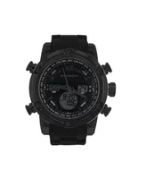 Rocawear Men's Black Silicone Strap Watch 51mm