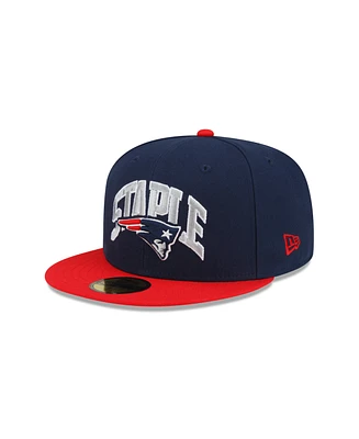Men's New Era X Staple Navy, Red England Patriots Pigeon 59Fifty Fitted Hat