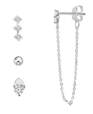 And Now This Multi Earring Cubic Zirconia 4-Piece Assortment