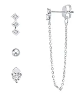 And Now This Multi Earring Cubic Zirconia 4-Piece Assortment