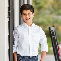 Hope & Henry Boys Organic Poplin Button Down Shirt