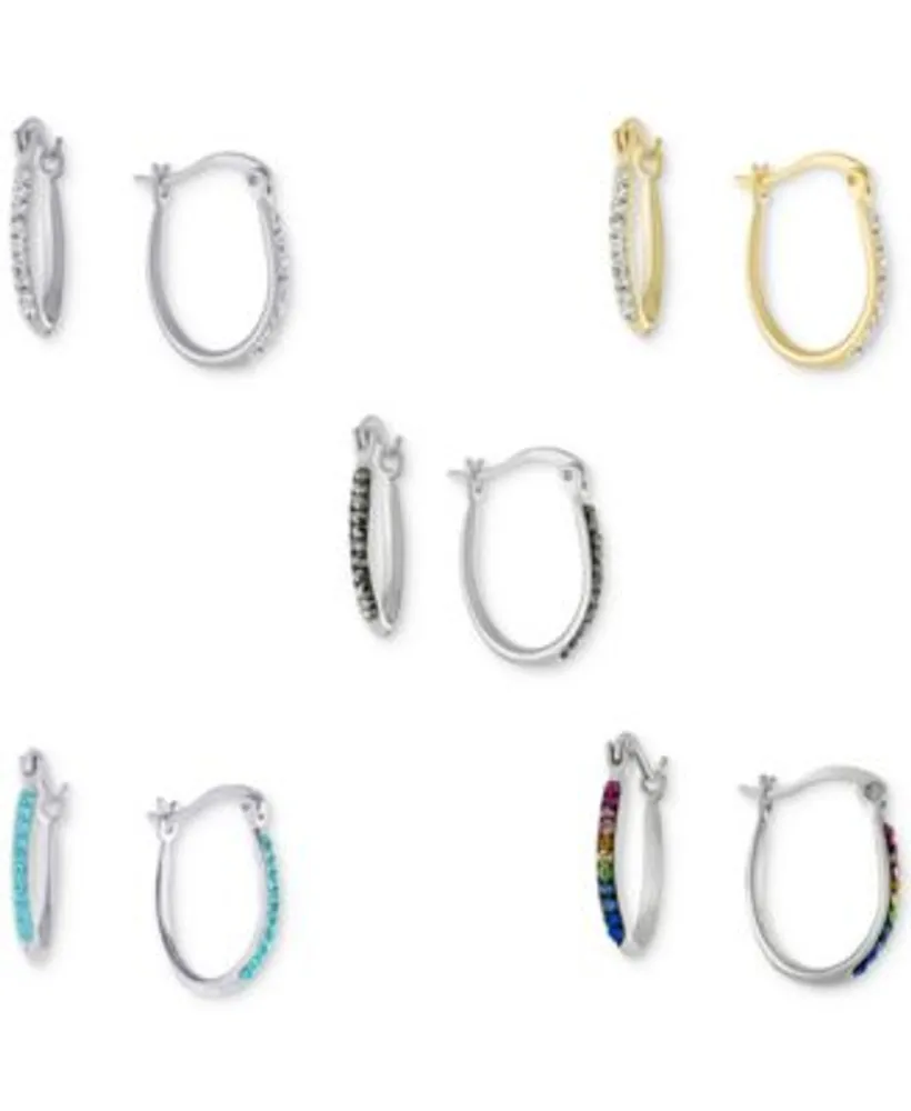 Giani Bernini Crystal Oval Hoop Earrings Collection Created For Macys