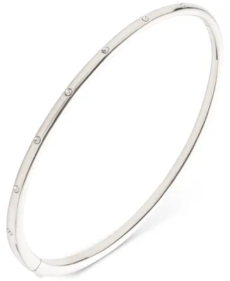 Lauren Ralph Lauren Crystal Studded Bangle Bracelet in Sterling Silver