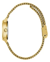 Guess Women's Gold-Tone Mesh Bracelet Watch 25mm